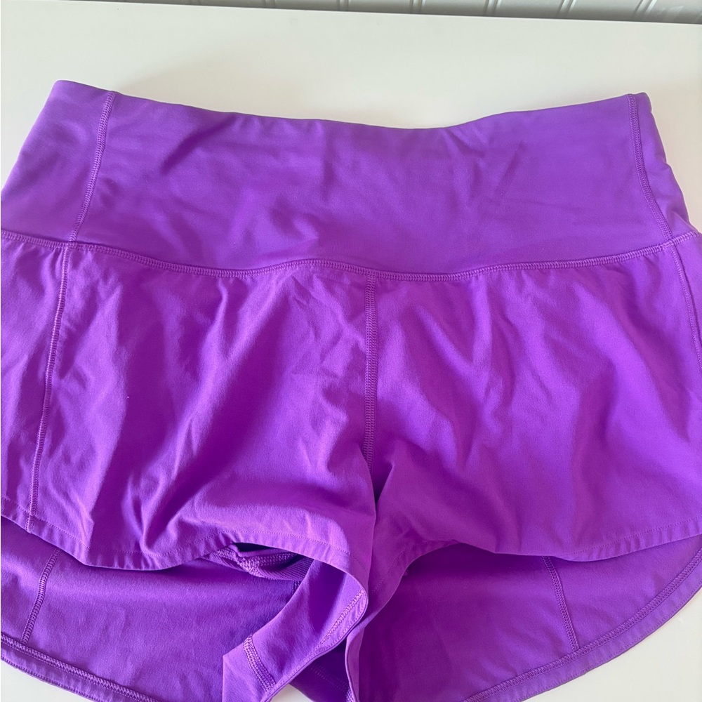Lululemon Vibrant Purple Athletic Shorts speed up shorts 2.5 inch high rise